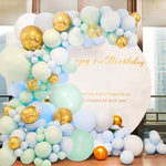 Chuỗi bóng bay xanh lá và xanh dương Macaron Trang trí nền tiệc sinh nhật đám cưới Kết hợp bóng bay, Kết hợp bóng bay trang trí Macaron