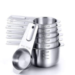 Bộ cốc đo 7 trong 1 bằng thép không gỉ 304, bộ thìa đo 7 trong 1