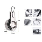 Bộ cốc đo 7 trong 1 bằng thép không gỉ 304, bộ thìa đo 7 trong 1