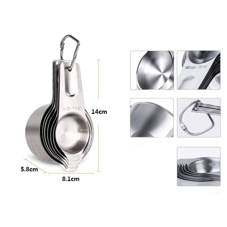 Bộ cốc đo 7 trong 1 bằng thép không gỉ 304, bộ thìa đo 7 trong 1