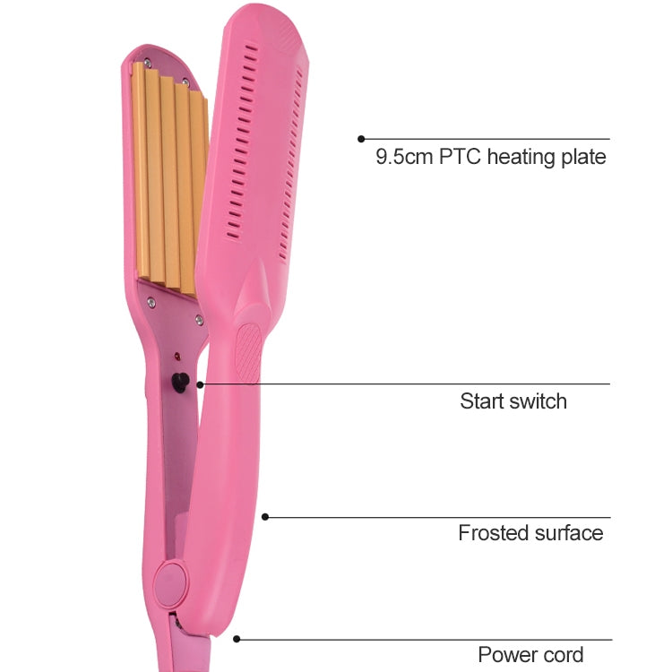 Máy uốn tóc gợn sóng gốm chuyên nghiệp 220V, Xanh dương, Hồng, Đỏ, Đỏ hồng, Trắng