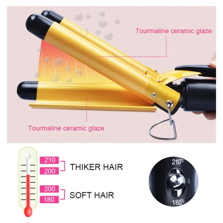 Máy uốn tóc gợn sóng gốm tự động 20-32m 3 thùng, Dụng cụ uốn tóc sóng lớn, 32mm