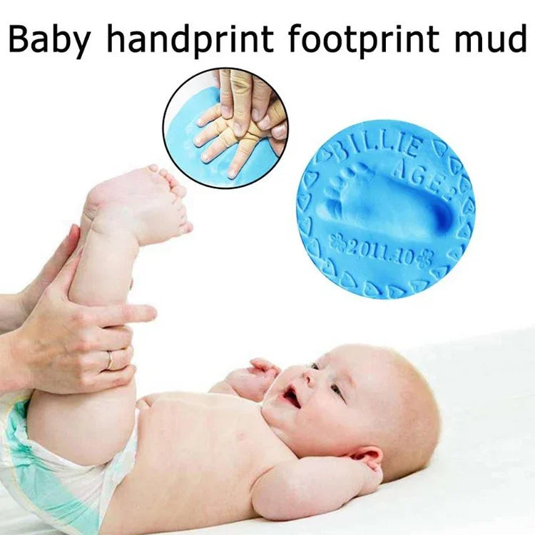 Bộ 3 miếng đất sét mềm khô không khí chăm sóc bé, mực tay chân cho bé, màu xanh dương, xanh lá, hồng, tím, cam, đỏ, trắng, vàng