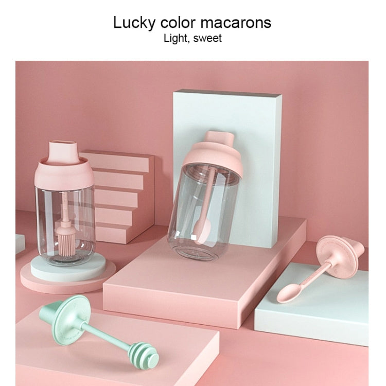 3 cái nắp chống ẩm kiểu Macaron, thìa, lọ gia vị thủy tinh có nhãn, lọ gia vị, lọ mật ong, lọ dầu có chổi quét