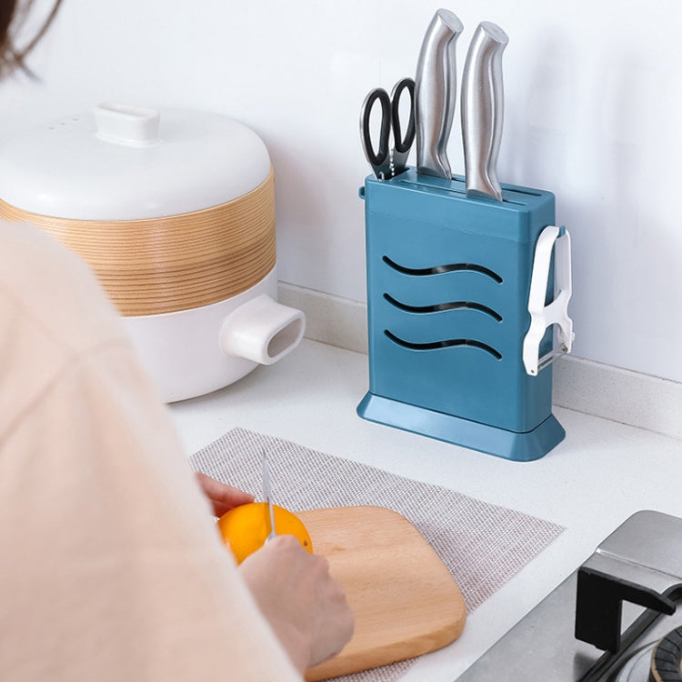Giá đựng dao ba lỗ đa năng nhà bếp, giá lưu trữ dụng cụ nhà bếp rỗng thoát nước