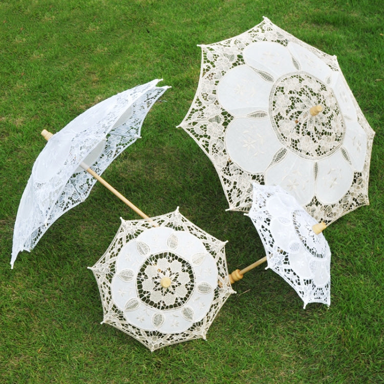 Ô dù ren cô dâu dùng làm đạo cụ chụp ảnh cưới, dài 26cm/đường kính 29cm, dài 43cm/đường kính 45cm