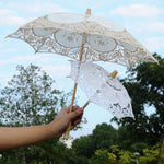 Ô dù ren cô dâu dùng làm đạo cụ chụp ảnh cưới, dài 26cm/đường kính 29cm, dài 43cm/đường kính 45cm