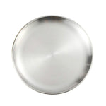 Đĩa tròn dày bằng thép không gỉ, khay cà phê, đĩa trái cây, đĩa bánh xương, đĩa nông, 14cm bạc mờ chải xước, 17cm bạc mờ chải xước, 20cm bạc mờ chải xước, 23cm bạc mờ chải xước, 26cm bạc mờ chải xước