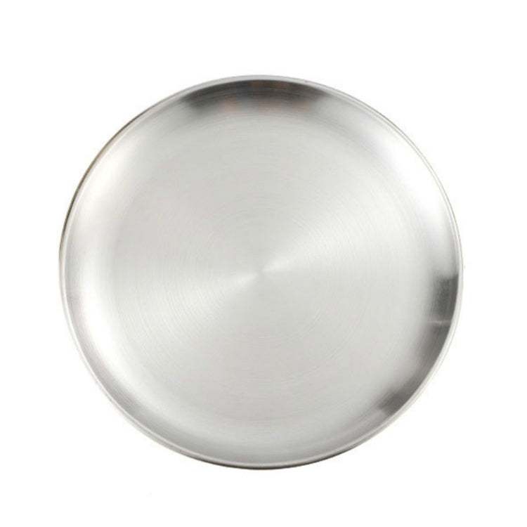 Đĩa tròn dày bằng thép không gỉ, khay cà phê, đĩa trái cây, đĩa bánh xương, đĩa nông, 14cm bạc mờ chải xước, 17cm bạc mờ chải xước, 20cm bạc mờ chải xước, 23cm bạc mờ chải xước, 26cm bạc mờ chải xước