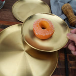 Đĩa tròn dày bằng thép không gỉ, khay cà phê, đĩa trái cây, đĩa bánh xương, đĩa nông, 14cm bạc mờ chải xước, 17cm bạc mờ chải xước, 20cm bạc mờ chải xước, 23cm bạc mờ chải xước, 26cm bạc mờ chải xước