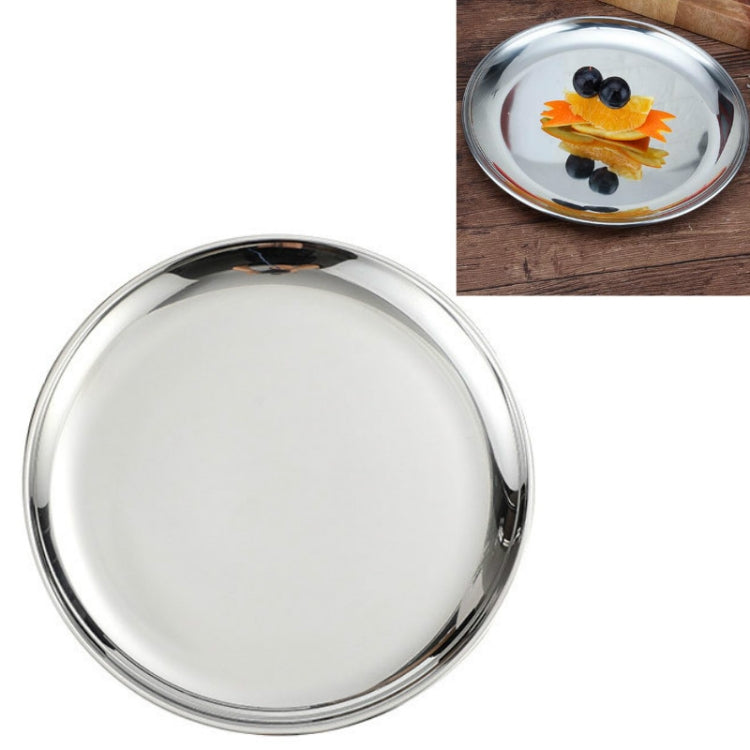 Đĩa tròn dày bằng thép không gỉ, khay cà phê, đĩa trái cây, đĩa bánh xương, đĩa nông, 14cm bạc mờ chải xước, 17cm bạc mờ chải xước, 20cm bạc mờ chải xước, 23cm bạc mờ chải xước, 26cm bạc mờ chải xước