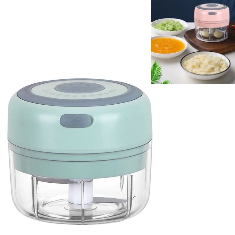 Dụng cụ nghiền tỏi điện USB sạc lại, máy nghiền thức ăn bổ sung, máy nghiền tỏi inox, thiết bị bóc tỏi không dây mini, màu xanh lá, trắng