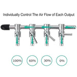 Ống oxy bể cá phân phối bằng thép không gỉ van điều chỉnh oxy, một đầu, hai đầu, ba đầu, bốn đầu, năm đầu, sáu đầu, tám đầu, mười đầu