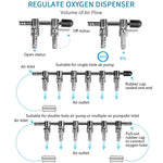 Ống oxy bể cá phân phối bằng thép không gỉ van điều chỉnh oxy, một đầu, hai đầu, ba đầu, bốn đầu, năm đầu, sáu đầu, tám đầu, mười đầu