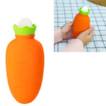 Túi nước nóng silicone hình cà rốt, giữ ấm tay mùa đông chống rò rỉ và chống nổ, màu cam, trắng hồng, trắng xanh, xanh nhạt