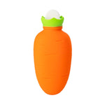 Túi nước nóng silicone hình cà rốt, giữ ấm tay mùa đông chống rò rỉ và chống nổ, màu cam, trắng hồng, trắng xanh, xanh nhạt