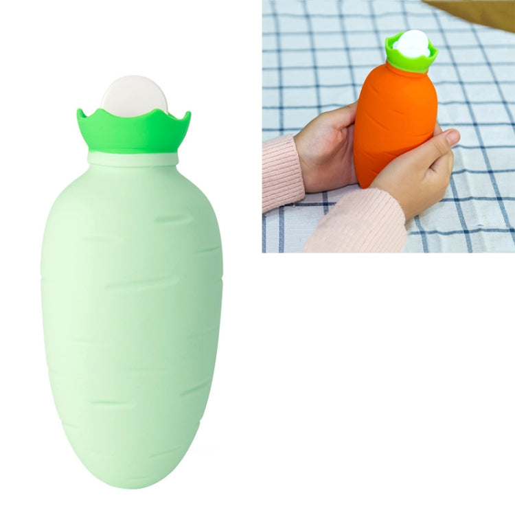 Túi nước nóng silicone hình cà rốt, giữ ấm tay mùa đông chống rò rỉ và chống nổ, màu cam, trắng hồng, trắng xanh, xanh nhạt