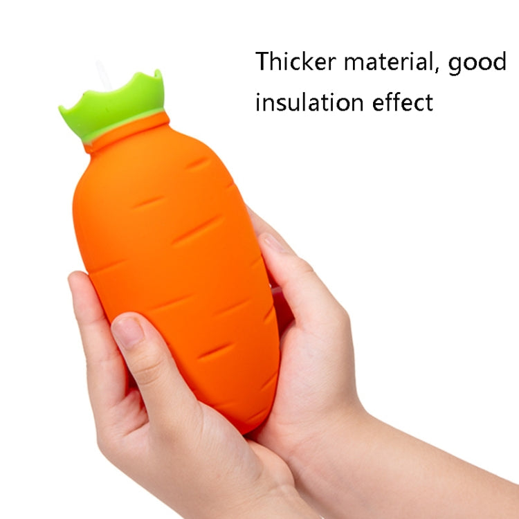 Túi nước nóng silicone hình cà rốt, giữ ấm tay mùa đông chống rò rỉ và chống nổ, màu cam, trắng hồng, trắng xanh, xanh nhạt