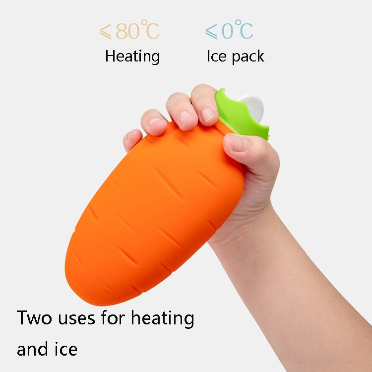 Túi nước nóng silicone hình cà rốt, giữ ấm tay mùa đông chống rò rỉ và chống nổ, màu cam, trắng hồng, trắng xanh, xanh nhạt