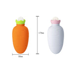 Túi nước nóng silicone hình cà rốt, giữ ấm tay mùa đông chống rò rỉ và chống nổ, màu cam, trắng hồng, trắng xanh, xanh nhạt