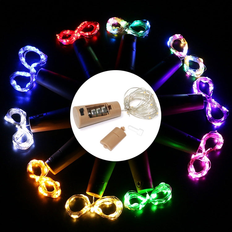 10 đèn dây đồng LED nút chai rượu, chống nước IP44, đèn trang trí kỳ nghỉ, dài 2m, 20 đèn LED