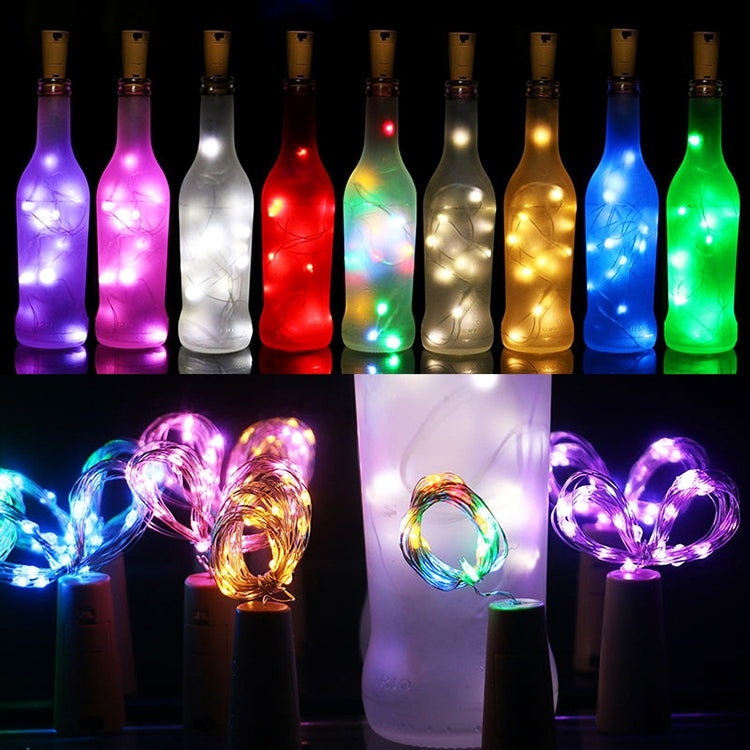 10 đèn dây đồng LED nút chai rượu, chống nước IP44, đèn trang trí kỳ nghỉ, dài 2m, 20 đèn LED