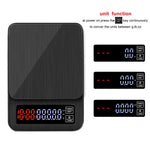 Cân cà phê đẩy tay gia dụng, Cân nhà bếp thông minh USB có hẹn giờ, 3kg/0.1g, 5kg/0.1g, 10kg/1g