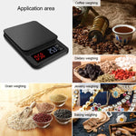 Cân cà phê đẩy tay gia dụng, Cân nhà bếp thông minh USB có hẹn giờ, 3kg/0.1g, 5kg/0.1g, 10kg/1g