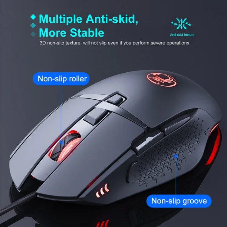 Chuột chơi game có dây iMICE T91 8 phím 7200DPI USB phát sáng, chiều dài cáp: 1.8m