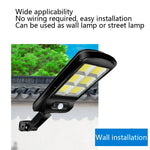 Đèn đường năng lượng mặt trời 10W cảm ứng cơ thể người + điều khiển ánh sáng đa chức năng, điều khiển từ xa ngoài trời, 6 COB có điều khiển từ xa