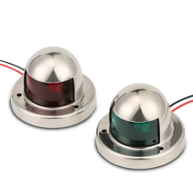 1 cặp đèn LED điều hướng bằng thép không gỉ tín hiệu đỏ xanh cho thuyền biển, đèn cảnh báo du thuyền, DC 12V, 1 cặp 12V