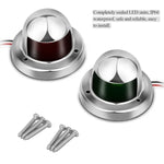 1 cặp đèn LED điều hướng bằng thép không gỉ tín hiệu đỏ xanh cho thuyền biển, đèn cảnh báo du thuyền, DC 12V, 1 cặp 12V