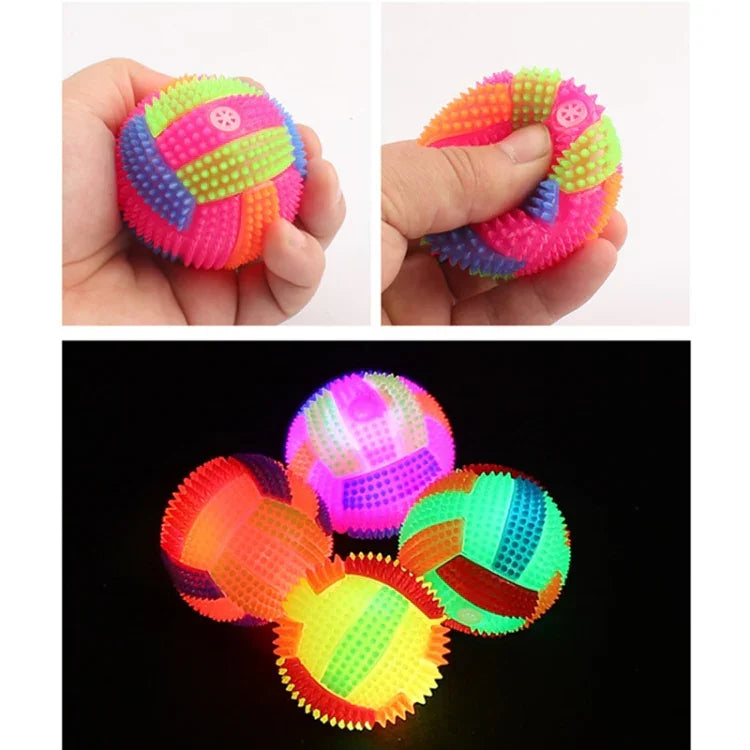 10 Quả Bóng Bóng Chuyền Phát Sáng Bóng Massage Bóng Còi Bóng Gai, Giao Màu Ngẫu Nhiên, Đường Kính 6.5cm, Đường Kính 7.5cm