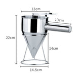 Dụng cụ làm viên bạch tuộc, phễu làm viên cá hình nón có kệ thoát nước sốt socola, thoát nước viên bạch tuộc