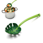 Muỗng lọc mì hình lá xanh, muỗng lọc mì