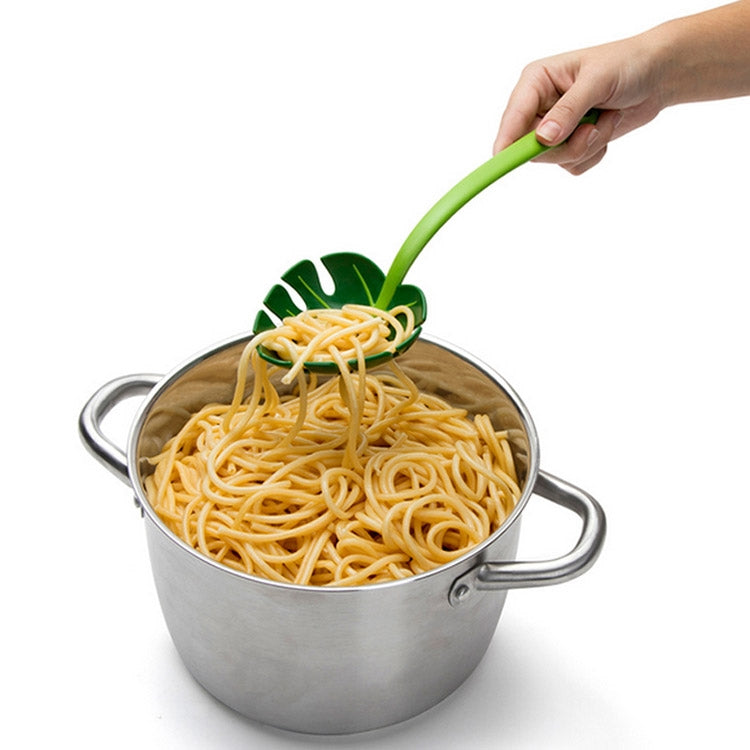 Muỗng lọc mì hình lá xanh, muỗng lọc mì