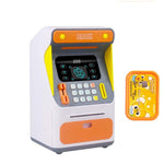 Hộp gửi tiền ATM mô phỏng nhận diện khuôn mặt, két tiền cuộn tự động mật khẩu mô phỏng, màu cam (phiên bản pin), màu xanh dương (phiên bản pin), màu cam (phiên bản sạc), màu xanh dương (phiên bản sạc)