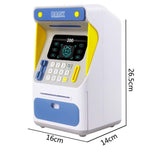 Hộp gửi tiền ATM mô phỏng nhận diện khuôn mặt, két tiền cuộn tự động mật khẩu mô phỏng, màu cam (phiên bản pin), màu xanh dương (phiên bản pin), màu cam (phiên bản sạc), màu xanh dương (phiên bản sạc)