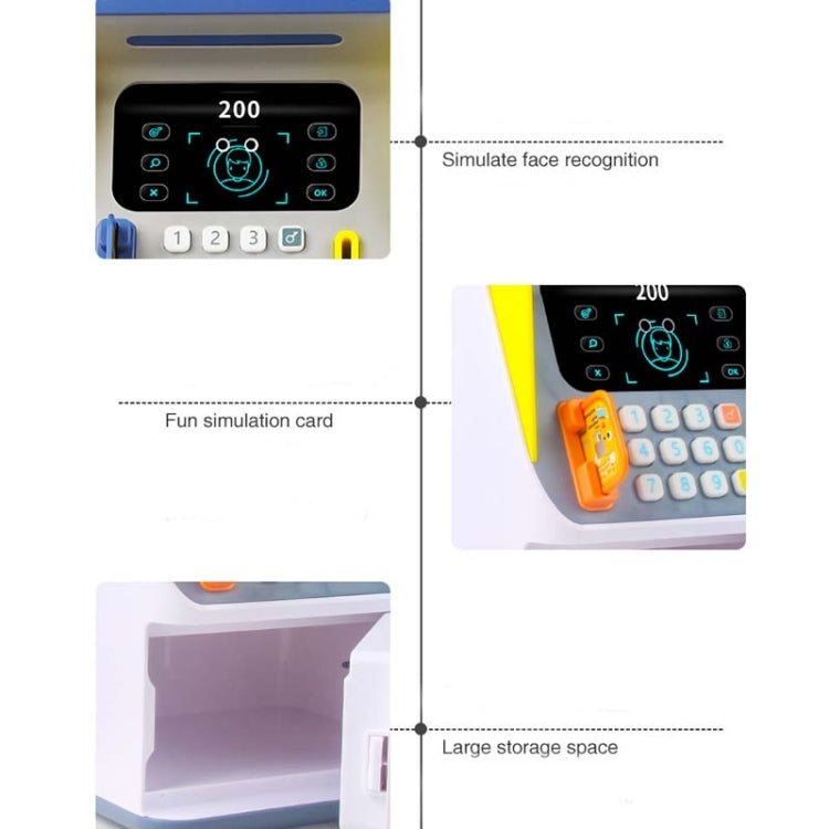Hộp gửi tiền ATM mô phỏng nhận diện khuôn mặt, két tiền cuộn tự động mật khẩu mô phỏng, màu cam (phiên bản pin), màu xanh dương (phiên bản pin), màu cam (phiên bản sạc), màu xanh dương (phiên bản sạc)
