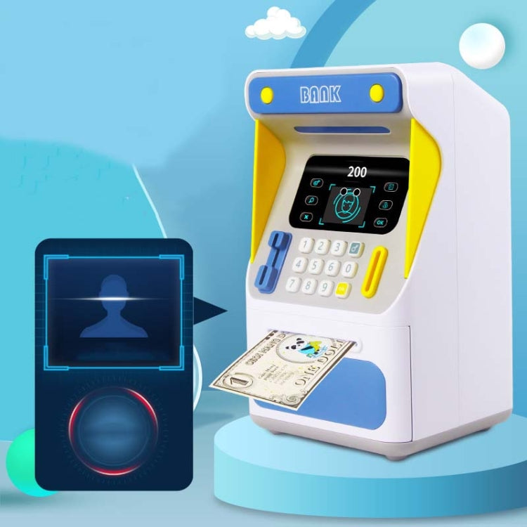 Hộp gửi tiền ATM mô phỏng nhận diện khuôn mặt, két tiền cuộn tự động mật khẩu mô phỏng, màu cam (phiên bản pin), màu xanh dương (phiên bản pin), màu cam (phiên bản sạc), màu xanh dương (phiên bản sạc)
