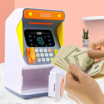 Hộp gửi tiền ATM mô phỏng nhận diện khuôn mặt, két tiền cuộn tự động mật khẩu mô phỏng, màu cam (phiên bản pin), màu xanh dương (phiên bản pin), màu cam (phiên bản sạc), màu xanh dương (phiên bản sạc)