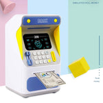 Hộp gửi tiền ATM mô phỏng nhận diện khuôn mặt, két tiền cuộn tự động mật khẩu mô phỏng, màu cam (phiên bản pin), màu xanh dương (phiên bản pin), màu cam (phiên bản sạc), màu xanh dương (phiên bản sạc)