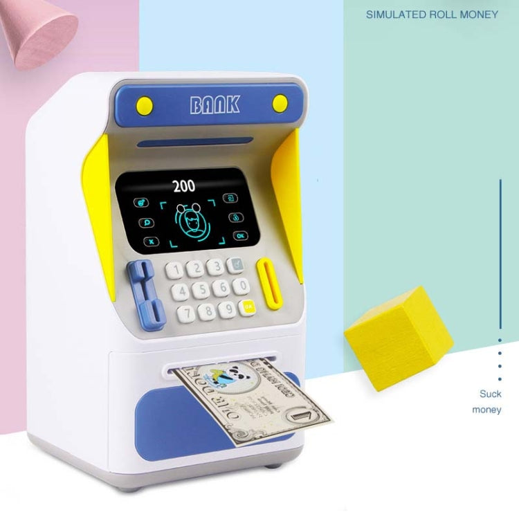 Hộp gửi tiền ATM mô phỏng nhận diện khuôn mặt, két tiền cuộn tự động mật khẩu mô phỏng, màu cam (phiên bản pin), màu xanh dương (phiên bản pin), màu cam (phiên bản sạc), màu xanh dương (phiên bản sạc)