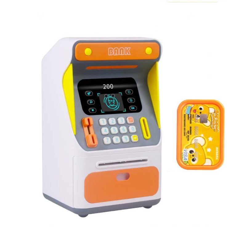 Hộp gửi tiền ATM mô phỏng nhận diện khuôn mặt, két tiền cuộn tự động mật khẩu mô phỏng, màu cam (phiên bản pin), màu xanh dương (phiên bản pin), màu cam (phiên bản sạc), màu xanh dương (phiên bản sạc)