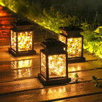 Đèn nến dây đồng năng lượng mặt trời ngoài trời chống nước, đèn trang trí cảnh quan sân vườn, dây đồng / ánh sáng ấm