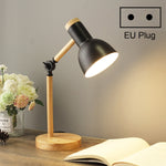 Đèn bàn bảo vệ mắt ký túc xá T1062 đèn gỗ bên giường phòng ngủ, phích cắm Mỹ, phích cắm EU, phích cắm Anh, phích cắm Úc