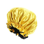 Mũ đêm ren lớn hai lớp satin TJM-443A mũ tròn mũ hóa trị, một kích cỡ có thể điều chỉnh