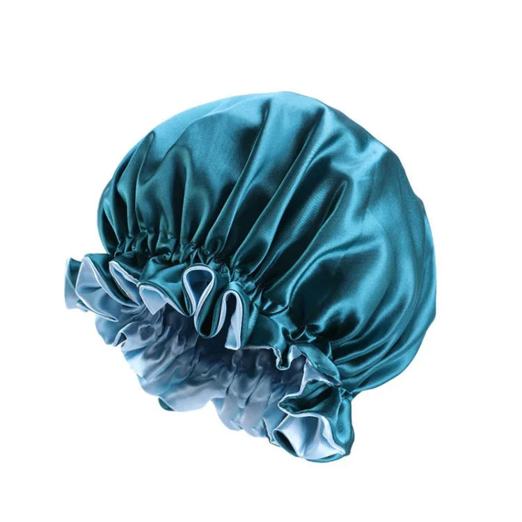 Mũ đêm ren lớn hai lớp satin TJM-443A mũ tròn mũ hóa trị, một kích cỡ có thể điều chỉnh