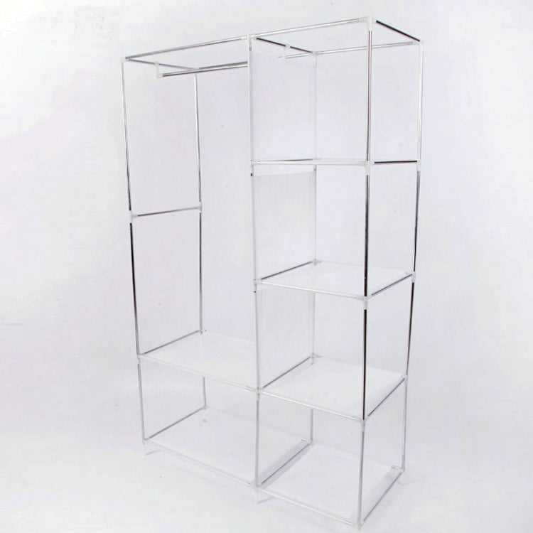 Tủ quần áo vải hiện đại đơn giản, vải đặc biệt, khung thép ống lắp ráp, tủ lưu trữ gia cố