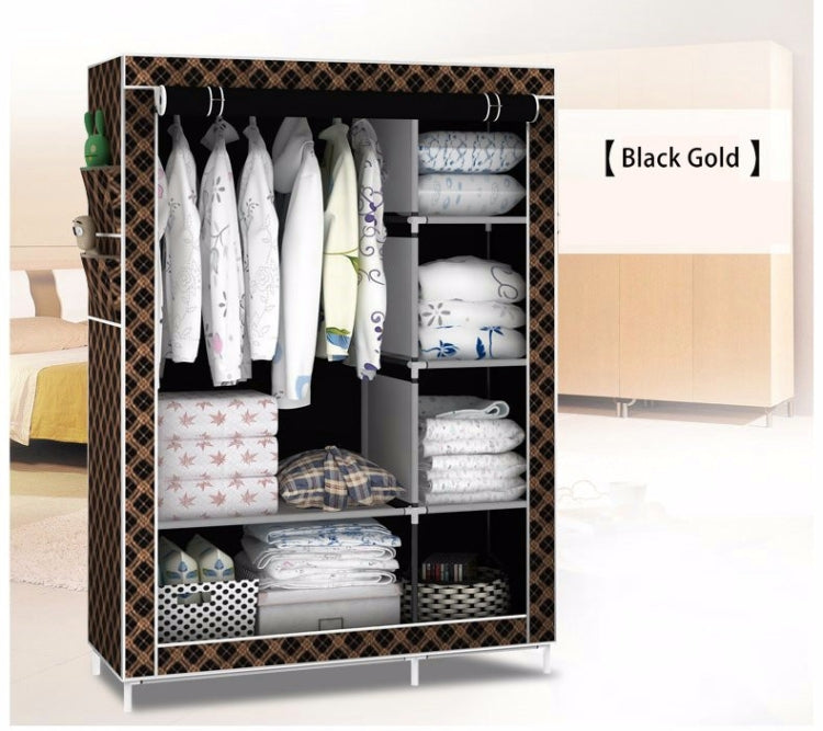 Tủ quần áo vải hiện đại đơn giản, vải đặc biệt, khung thép ống lắp ráp, tủ lưu trữ gia cố